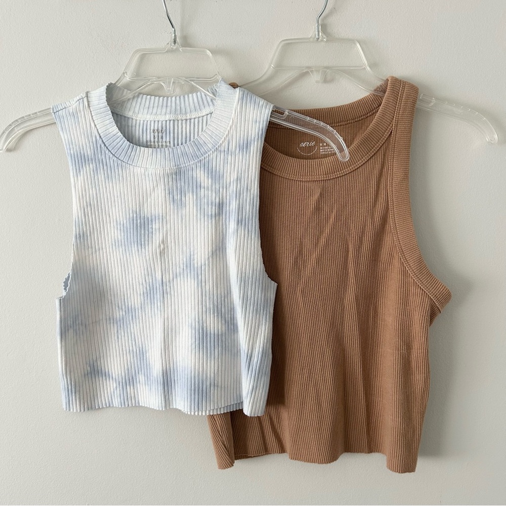 Aerie Cropped Ribbed Tank Top Bundle